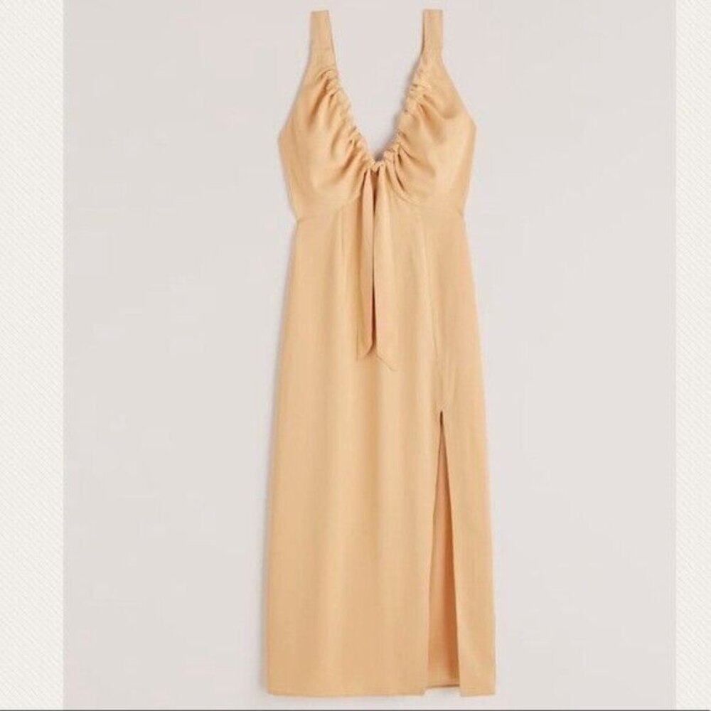 Abercrombie & Fitch Cinched Neck Slip Midi Dress Size XXL NWT